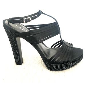 LAUREN by Ralph Lauren Fiona Satin & Crystal Heels